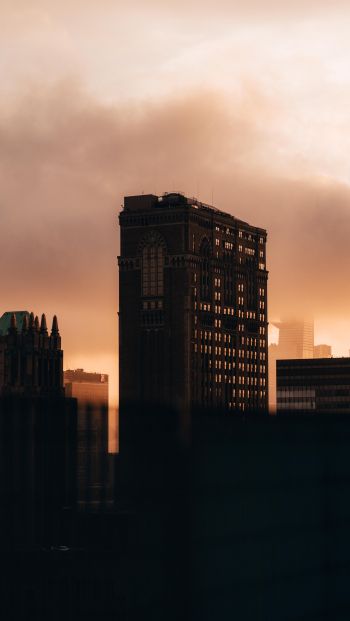 city, evening, buildings Wallpaper 640x1136
