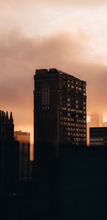 city, evening, buildings Wallpaper 1080x2220