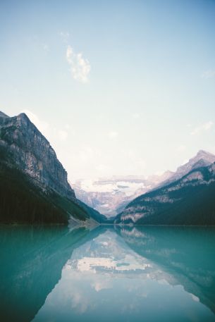 Lake Louise, Canada, reflection Wallpaper 640x960