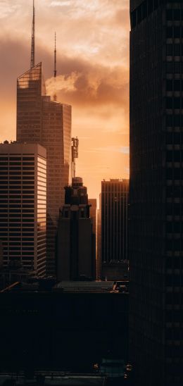 evening city, buildings Wallpaper 1080x2280