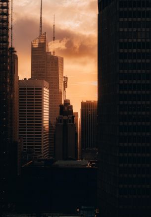 evening city, buildings Wallpaper 1640x2360