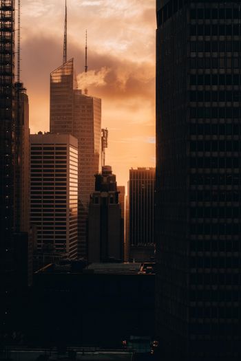 evening city, buildings Wallpaper 640x960