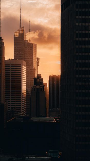 evening city, buildings Wallpaper 640x1136