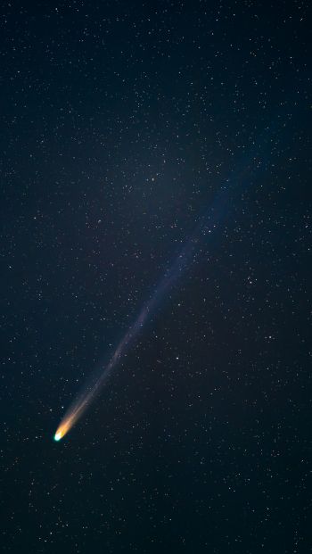 Обои 640x1136 комета, звездное небо, ночь