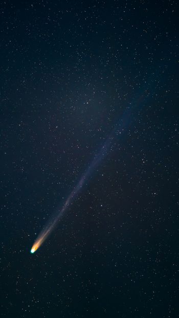 Обои 1440x2560 комета, звездное небо, ночь
