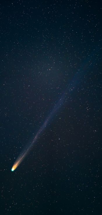 Обои 1440x3040 комета, звездное небо, ночь