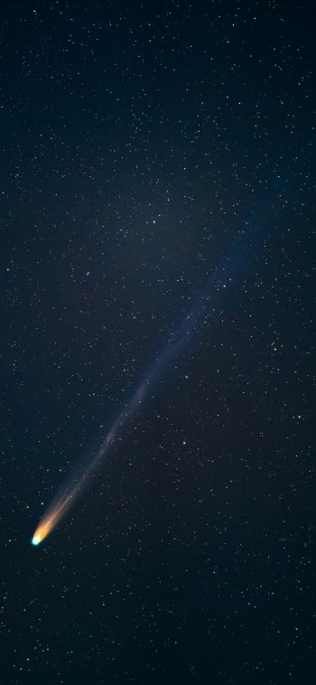 Обои 1080x2340 комета, звездное небо, ночь