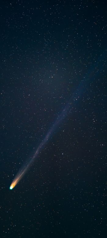 Обои 1440x3200 комета, звездное небо, ночь