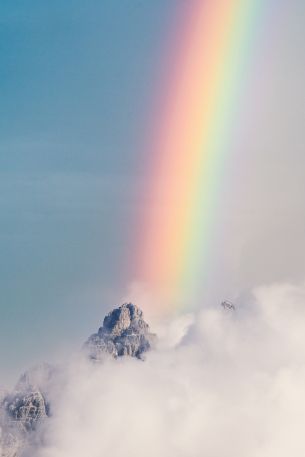 mountains, clouds, rainbow Wallpaper 3648x5472