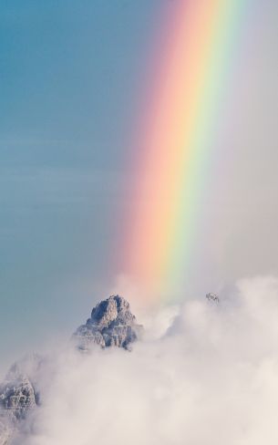 mountains, clouds, rainbow Wallpaper 800x1280