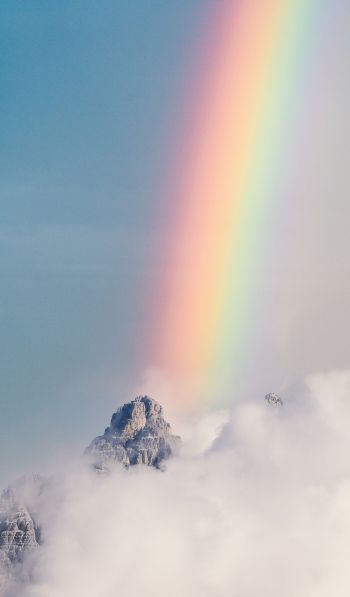 mountains, clouds, rainbow Wallpaper 600x1024