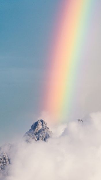 mountains, clouds, rainbow Wallpaper 640x1136