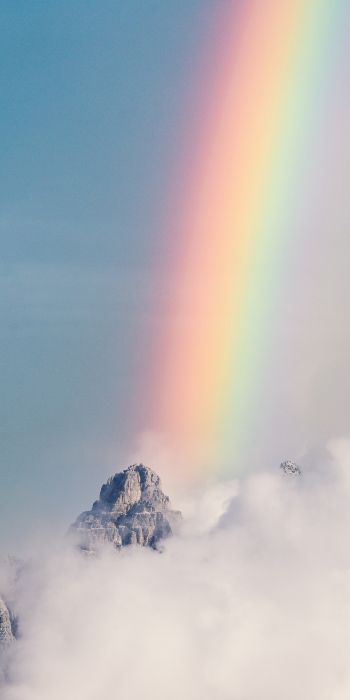 mountains, clouds, rainbow Wallpaper 720x1440