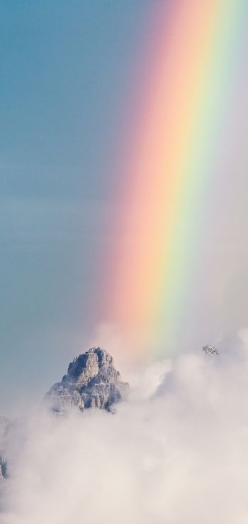 mountains, clouds, rainbow Wallpaper 720x1520