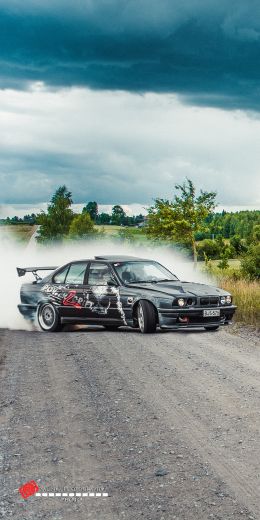 BMW, drift, landscape Wallpaper 720x1440