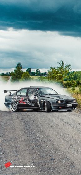 BMW, drift, landscape Wallpaper 1080x2340