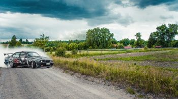 BMW, drift, landscape Wallpaper 1600x900