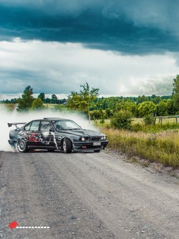 BMW, drift, landscape Wallpaper 1668x2224