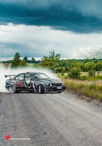BMW, drift, landscape Wallpaper 1668x2388