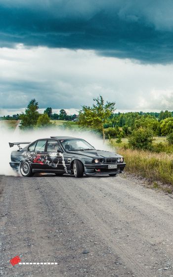 BMW, drift, landscape Wallpaper 1200x1920