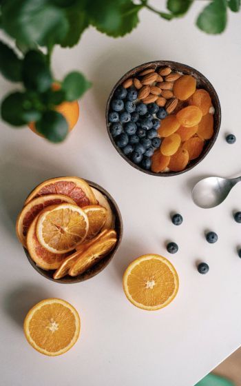 breakfast, berries, fruit Wallpaper 1600x2560