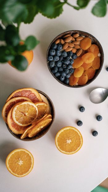 breakfast, berries, fruit Wallpaper 640x1136