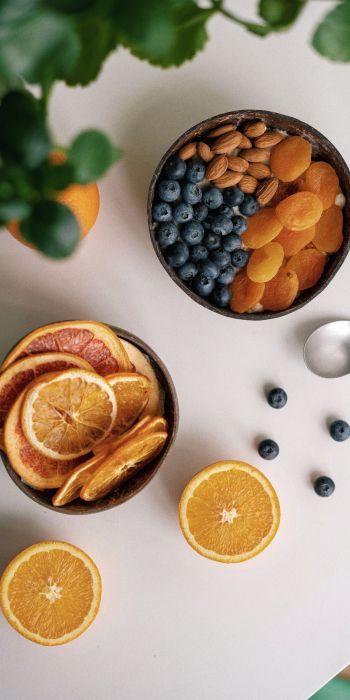 breakfast, berries, fruit Wallpaper 720x1440