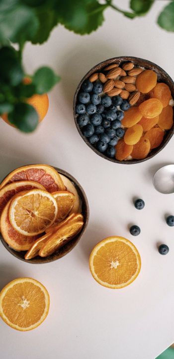 breakfast, berries, fruit Wallpaper 1440x2960