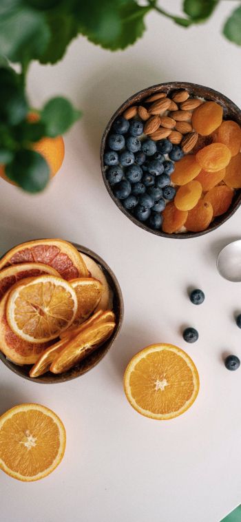 breakfast, berries, fruit Wallpaper 1080x2340