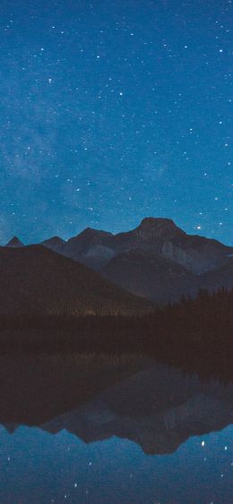 Banff, Canada, mountains, night Wallpaper 1080x2340