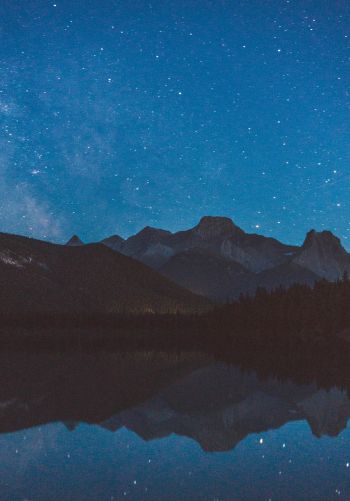 Banff, Canada, mountains, night Wallpaper 1668x2388
