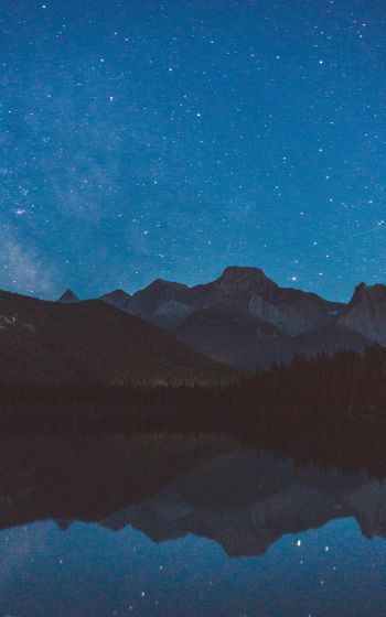 Banff, Canada, mountains, night Wallpaper 1600x2560