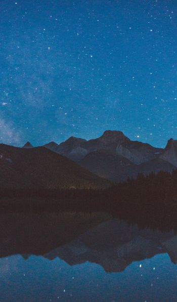 Banff, Canada, mountains, night Wallpaper 600x1024