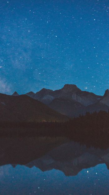 Banff, Canada, mountains, night Wallpaper 2160x3840