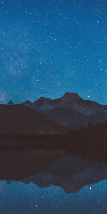 Banff, Canada, mountains, night Wallpaper 720x1440