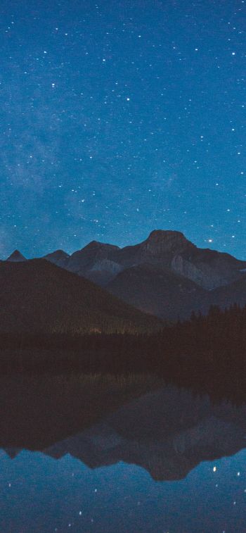 Banff, Canada, mountains, night Wallpaper 1242x2688