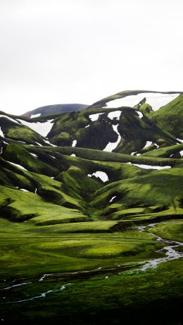 Iceland, hills, sky Wallpaper 640x1136