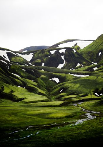 Iceland, hills, sky Wallpaper 1668x2388