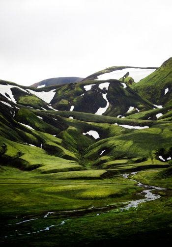 Iceland, hills, sky Wallpaper 1640x2360