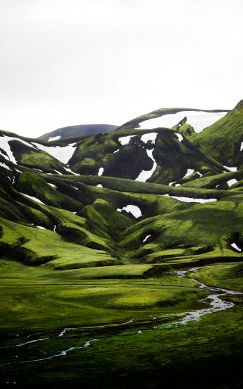 Iceland, hills, sky Wallpaper 1600x2560