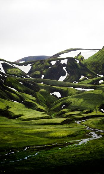 Iceland, hills, sky Wallpaper 1200x2000