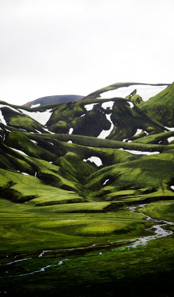 Iceland, hills, sky Wallpaper 600x1024