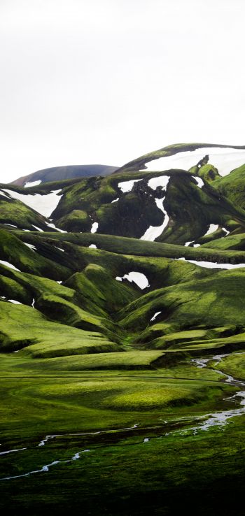 Iceland, hills, sky Wallpaper 720x1520