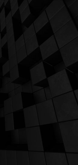 cubes, black, matte Wallpaper 1440x3040