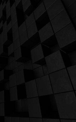 cubes, black, matte Wallpaper 1752x2800
