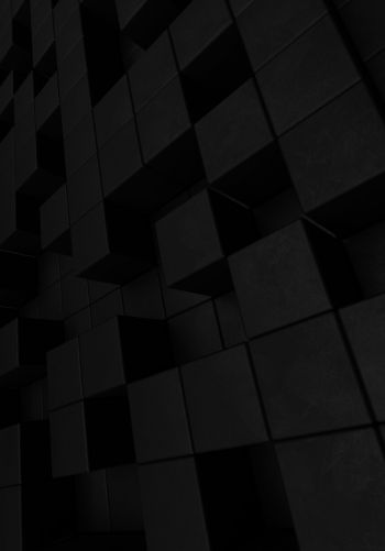 cubes, black, matte Wallpaper 1668x2388
