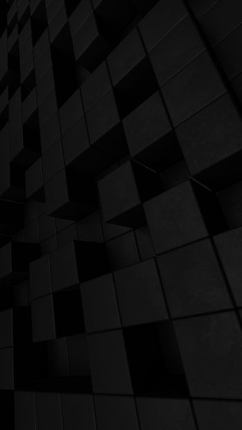 Обои 640x1136 кубы, черный, матовый