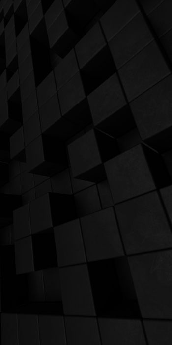 Обои 720x1440 кубы, черный, матовый