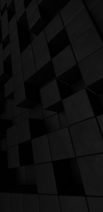 cubes, black, matte Wallpaper 1080x2220