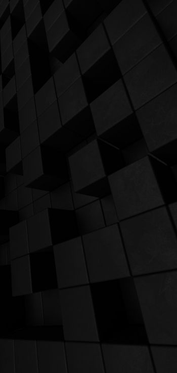 cubes, black, matte Wallpaper 1080x2280
